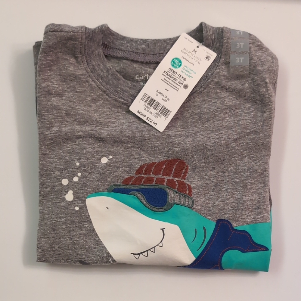 Carter's Gray Shark Long Sleeve Tee